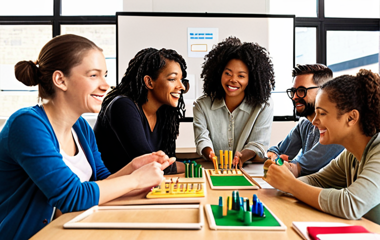 **Image:** A vibrant, diverse group of people participating in a community workshop led by a lean startup. The scene should depict practical skills training (e.g., digital marketing), with a focus on empowering women. Include visual elements that suggest sustainability and eco-friendly practices. The overall mood should be optimistic and collaborative.
